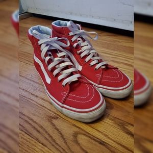 Red Hi-Top Vans